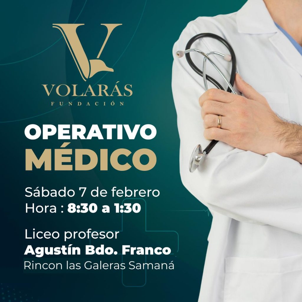 Fundación Volarás realizará operativo médico en Las Galeras, Samaná